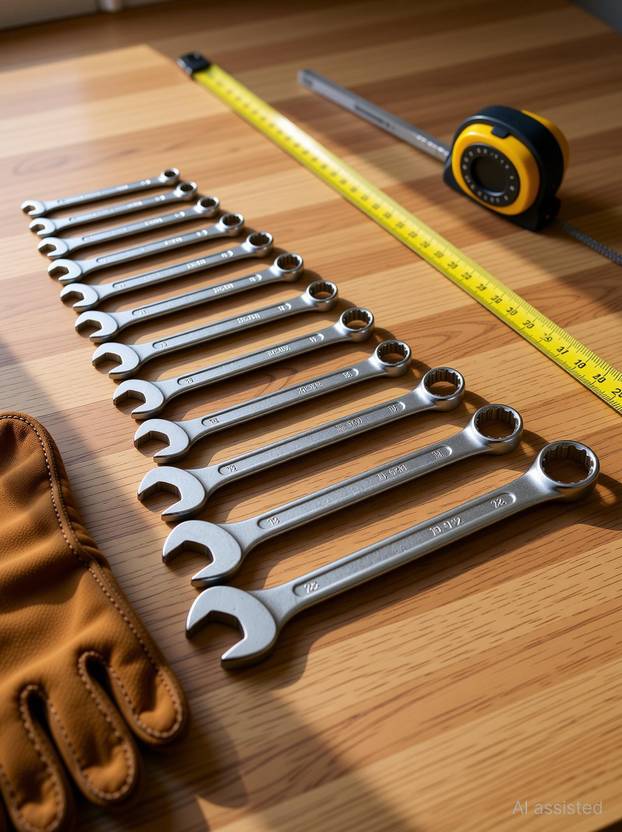 Gizmostar 12 11-11-2-12pcs Spanner & wrench set 12 Pc Combination Spanner set with rack includes 6 mm, 7 mm, 8 mm, 9 mm, 10 mm, 11 mm, 12 mm, 13 mm, 14 mm, 17 mm, 19 mm and 22 mm combination spanners. Double Sided Combination Wrench (Pack of 12) Single Sided Lug Wrench