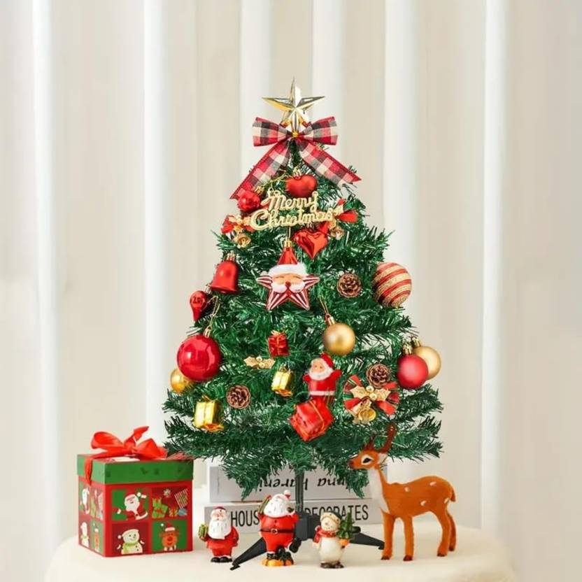 eCraftIndia Pine 60 cm (1.97 ft) Artificial Christmas Tree