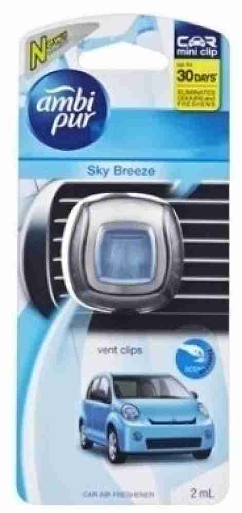 Ambi Pur Car Mini Vent Clip Air Freshener Fragrance Perfume 2ml. # Sky  Breeze