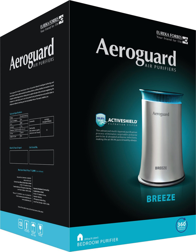 Eureka Forbes Aeroguard Breeze Portable Room Air Purifier Price in