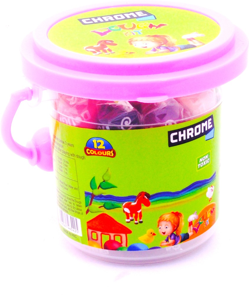 CHROME 12 Colours Modelling Clay Set With 4 Mould and 1 Roller - 12 Colours Modelling  Clay Set With 4 Mould and 1 Roller . shop for CHROME products in India.