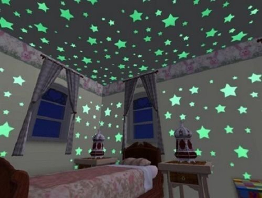 Dealglad 100PCS 3cm Home Wall Ceiling Glow In The Dark Stars Stickers Decal Baby Kids Bedroom Decor 100PCS 3cm Home Wall Ceiling Glow In The Dark Stars Stickers Decal Baby Kids