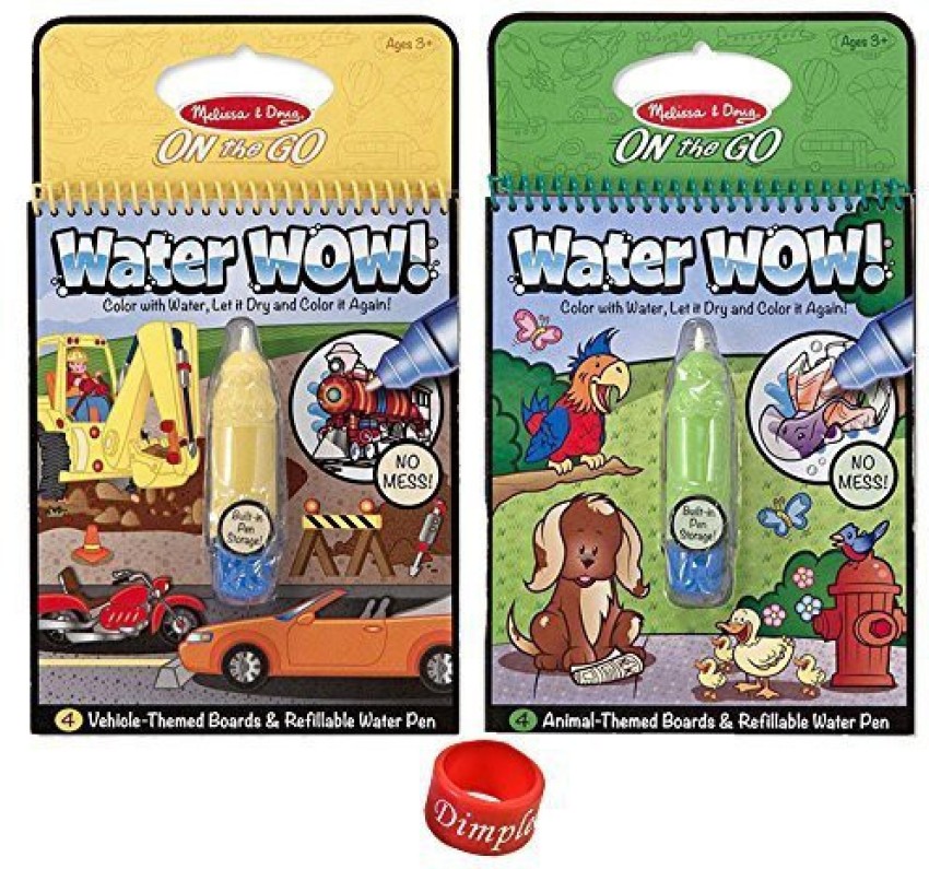 MELISSA & DOUG Water Wow Coloring Book Animals and Vehicles with Dimple  Ring - Water Wow Coloring Book Animals and Vehicles with Dimple Ring . shop  for MELISSA & DOUG products in