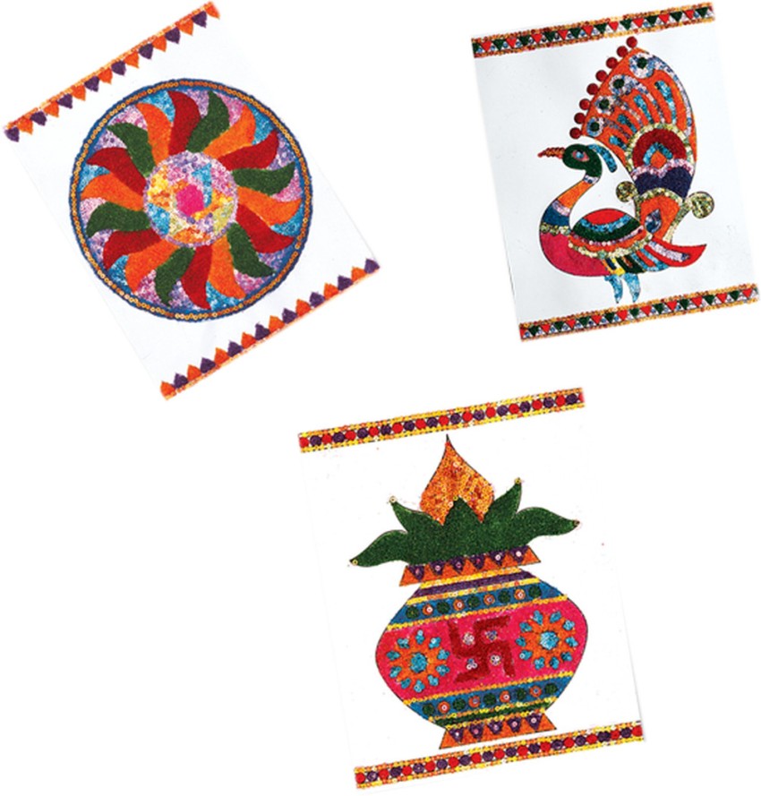 Toykraft: Sand Art Kit Rangoli Mandala Jr., Sand Art Activity Kit for Kids,  Art and Craft, Gift Item for 3 Year olds