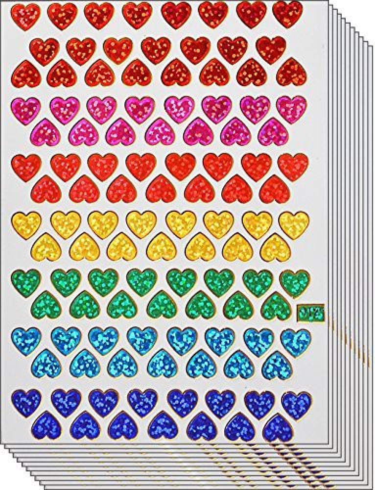 Jazzstick 1120 Small Heart Stickers Glitter Scrapbook 10 sheets 01A33 -  1120 Small Heart Stickers Glitter Scrapbook 10 sheets 01A33 . shop for  Jazzstick products in India.