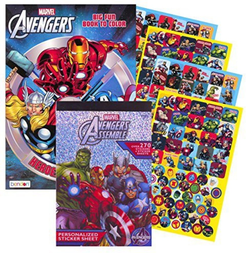 MARVEL Avengers Coloring Book And Stickers - Avengers Coloring