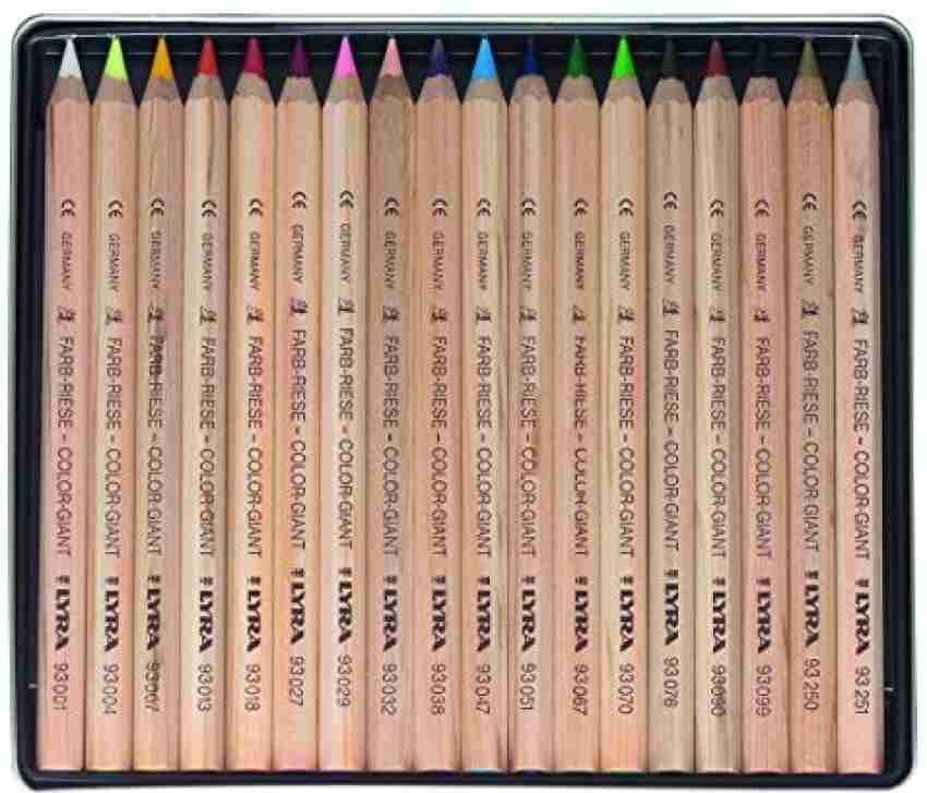 Lyra Color-Giants Unlacquered Colored Pencils 6.25 Millimeter Cores Set of 18