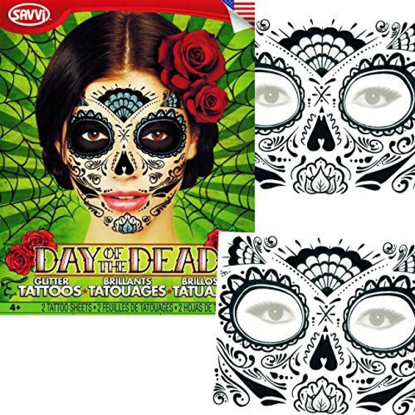Creating a Day of the Dead Skull Face Using Temporary Tattoos  YouTube