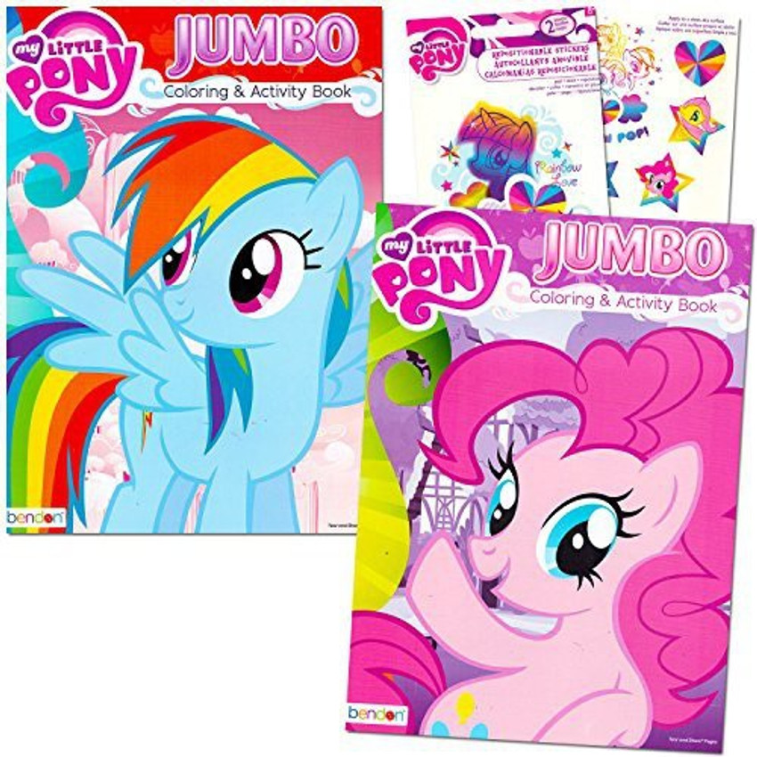 my LITTLE PONY Coloring Book Super Set with Stickers 2 Jumbo Books