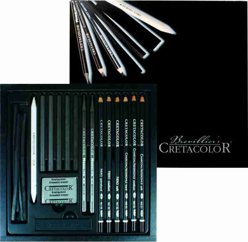Cretacolor Black Box Charcoal Drawing Set Of 20 - Wooden Box - Black Box Charcoal  Drawing Set Of 20 - Wooden Box . shop for Cretacolor products in India.