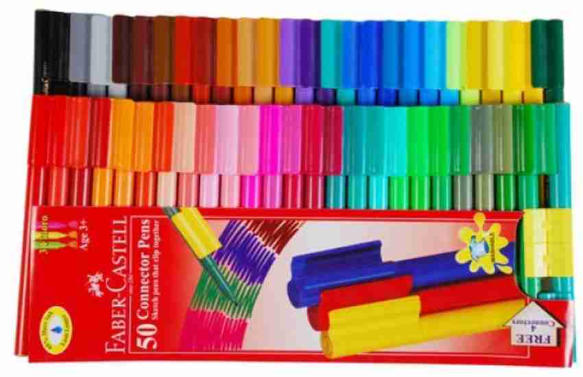  Faber Castell 15 Sketch Pens Clip-On Connector Colour Color Marker  Pen Set Child Safe Washable : Office Products