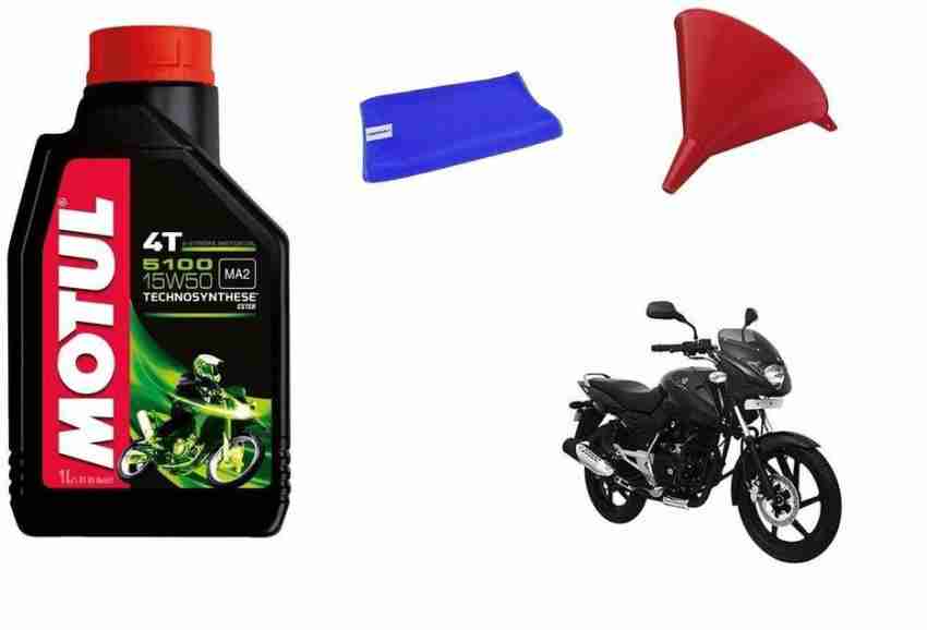 MOTUL 1 Motul 5100 15W50 4T 1 Litre Bike Engine Oil 1 Cloth 1 Funnel Bajaj Pulsar 150 Type 3 1 Funnel Bajaj Pulsar 150 Type 3 Combo Price in India Buy MOTUL