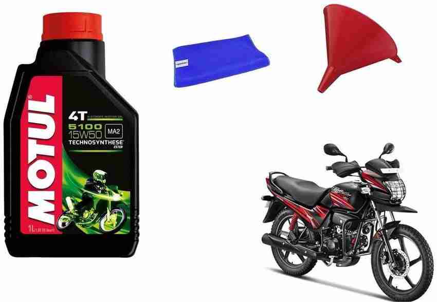 MOTUL 1 Motul 5100 15W50 4T 1 Litre Bike Engine Oil 1 Cloth 1