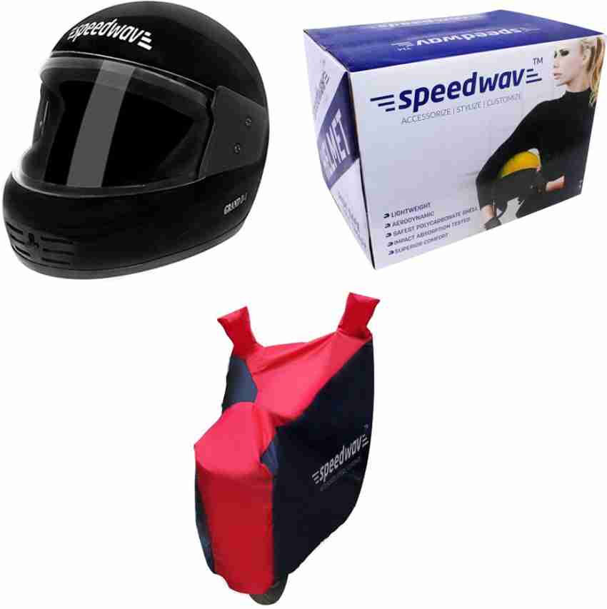 Speedwav 1 Sporty Bike Body Cover Blue Red 1 Full Face Helmet