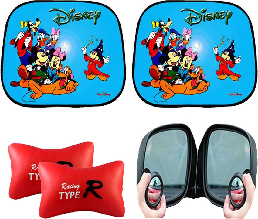 AutoKraftZ Car Side Sunshade Cartoon Disney Blue Color Set Of 2