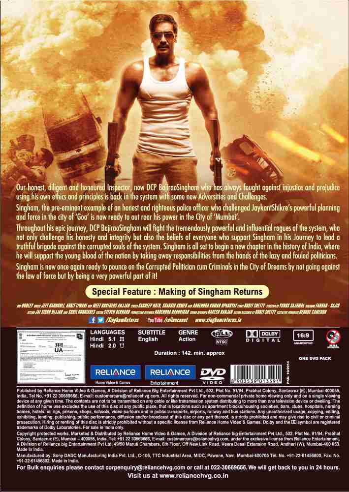 Singham returns discount full movie online