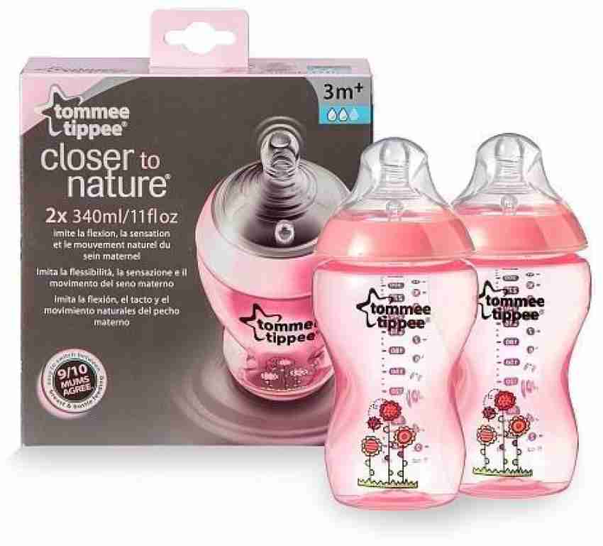 Tommee Tippee Closer to Nature Baby Bottle 340ml Medium Flow Teat 2 Pack