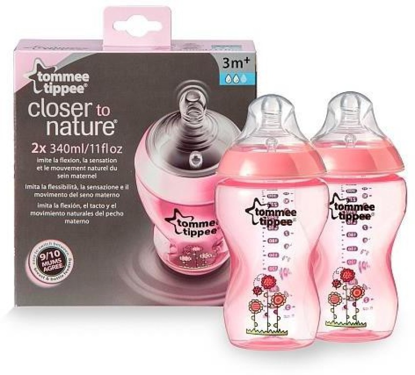 Tommee Tippee Feeding Bottle 2pk (3m+) - 340ml (11oz) Pink - 340 ml - Buy Tommee  Tippee With Nipple products in India