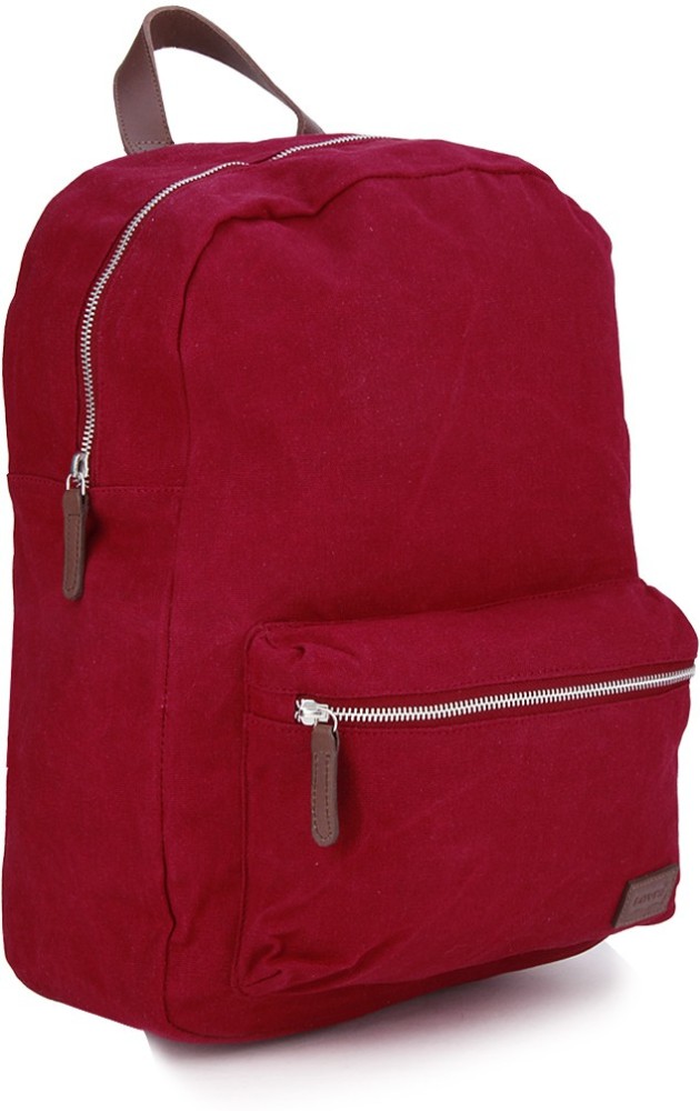 LEVI'S Coated Canvas bag with leather patch 2.5 L Laptop Backpack Red -  Price in India