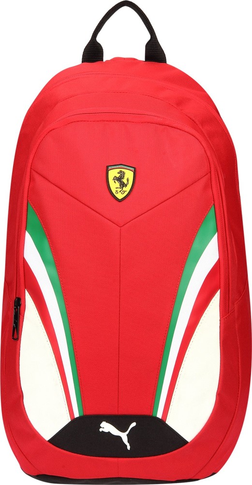 Original Classic - Puma Ferrari SPTWR Backpack (Rosso Corsa) Code: 07819901  Boxy and modern shape with diagonal cuttings, mesh pocket on the side,  internal laptop compartment, multiple pockets, padded shoulder straps, Puma