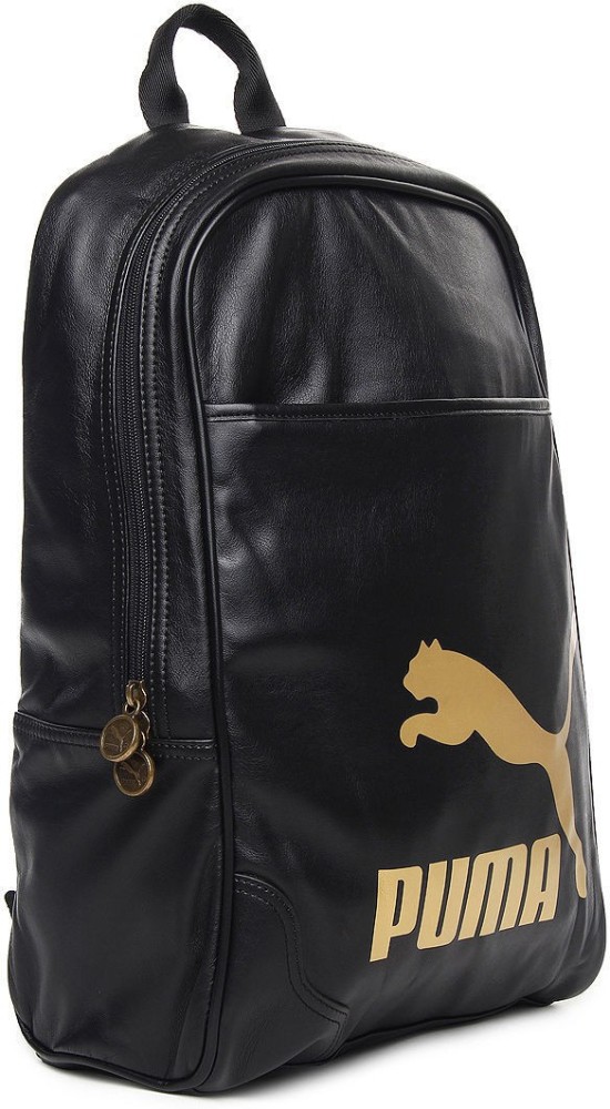 Puma black leather online backpack