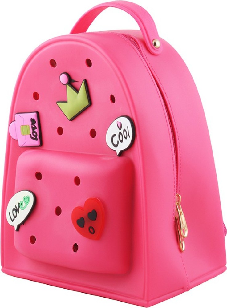 Flipkart Styler Girls Boys Pink Rubber Waterproof Backpack