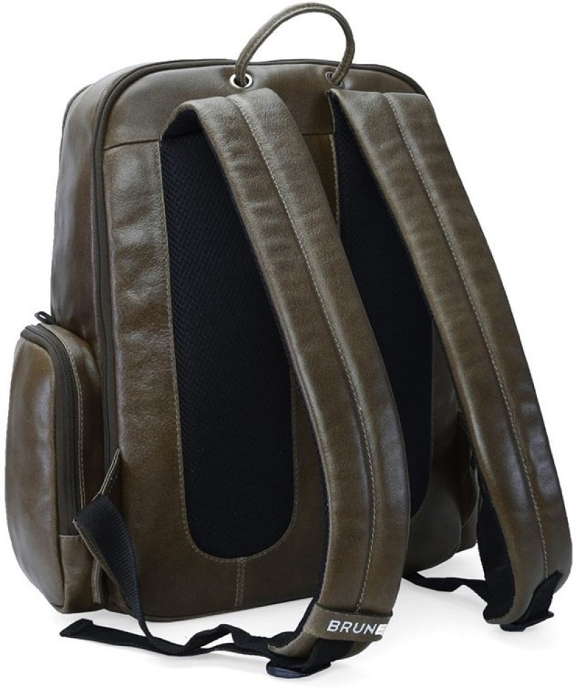 Flipkart BRUNE OLIVE GREEN LEATHER LAPTOP BAG TRAVELING