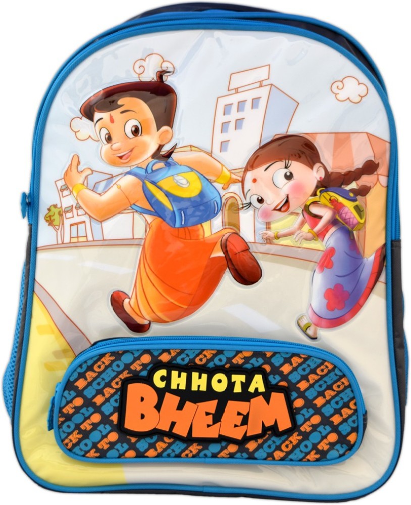 CHHOTA BHEEM School Bag Blue Grey 14 Inch Waterproof School Bag