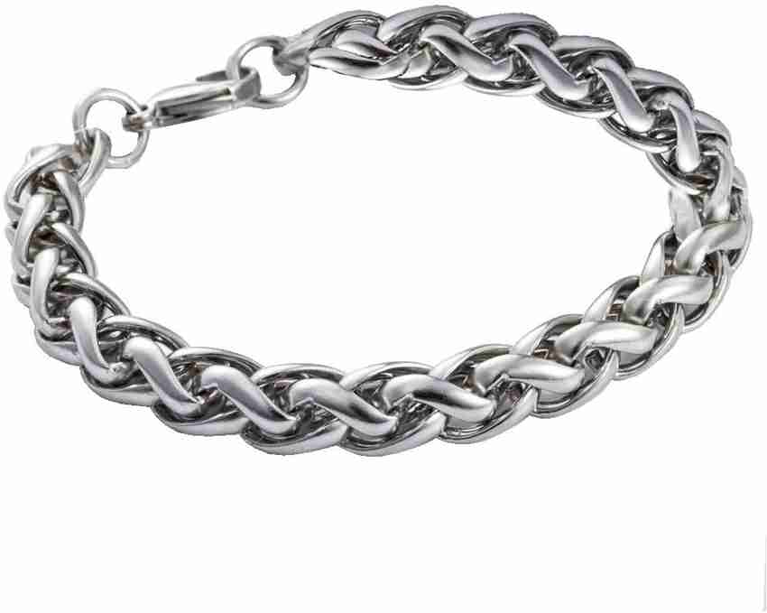 Men Style Stainless Steel Silver Bracelet Price in India Buy Men