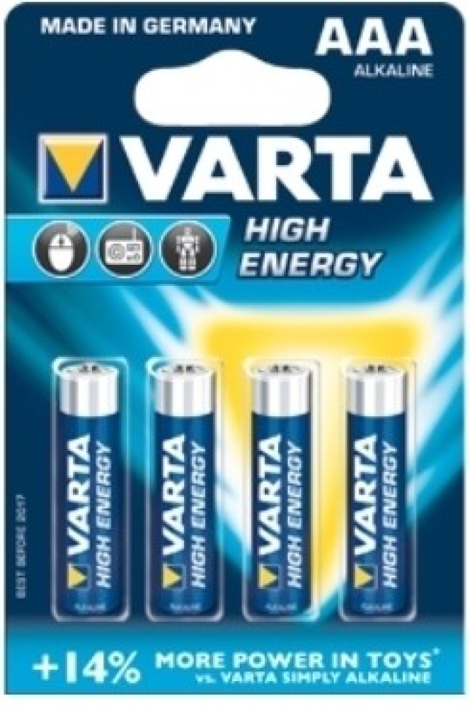 Varta High Energy 4 AAA Size Alkaline Batteries