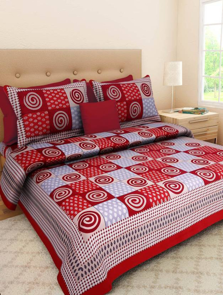Original Labour 250 TC Cotton Double Printed Flat Bedsheet Buy