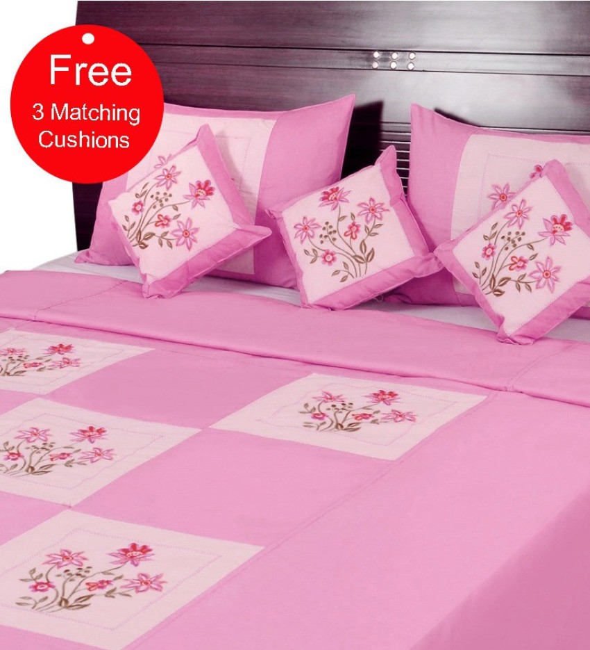 D'Decor Live Beautiful Dream Flower Floral 136TC Double Bed Sheet Set with  Two Pillow Covers - Multi : Amazon.com.au: Home