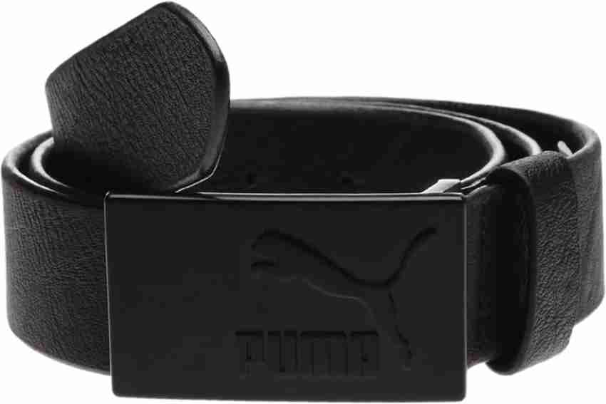 PUMA Men Women Black Genuine Leather Belt Black Price in India Flipkart