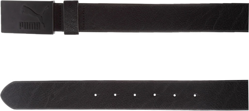 PUMA Men Women Black Genuine Leather Belt Black Price in India Flipkart