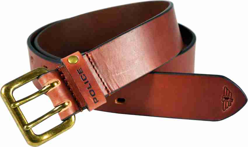 Police Men Casual, Evening, Formal, Party Brown Genuine Leather Reversible Belt  Brown - Price in India