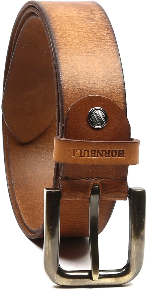 HORNBULL Men Formal Casual Tan Genuine Leather Belt Tan Price in India Flipkart