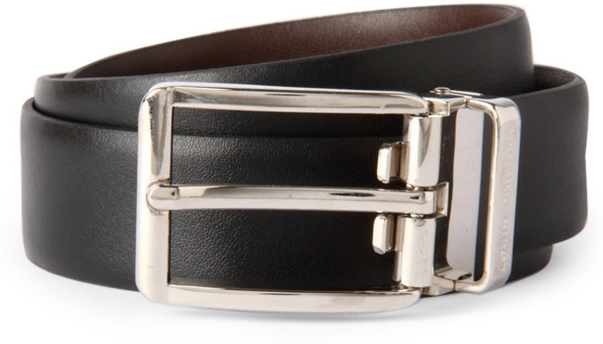 LOUIS PHILIPPE Men Black Genuine Leather Belt Black - Price in