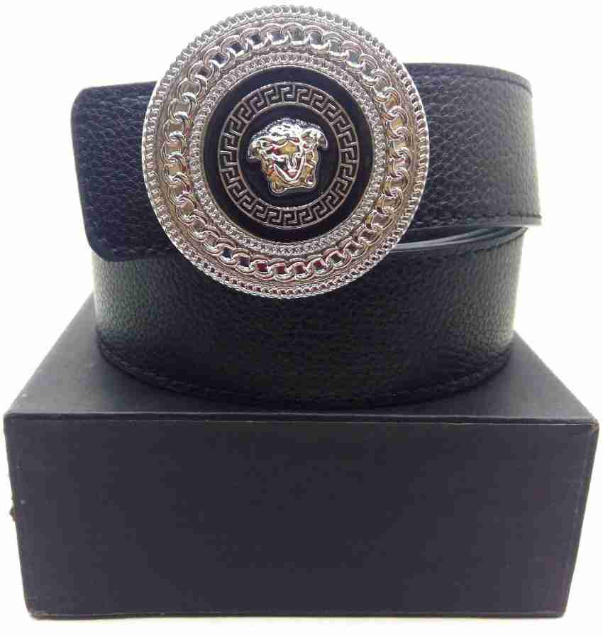 VERSACE Men Black Artificial Leather Belt black - Price in India