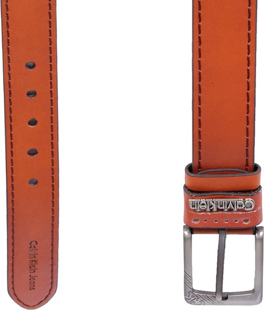 CALVIN KLEIN JEANS - Women's red genuine leather belt 