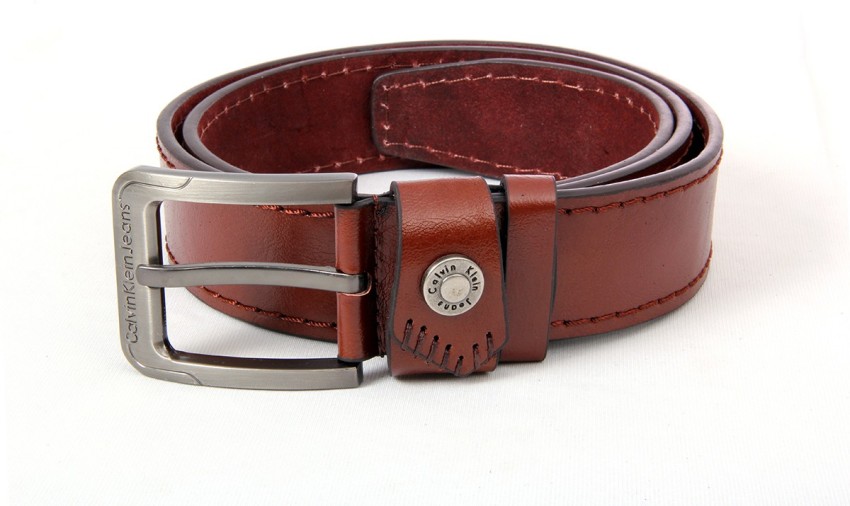 CALVIN KLEIN JEANS - Women's red genuine leather belt 