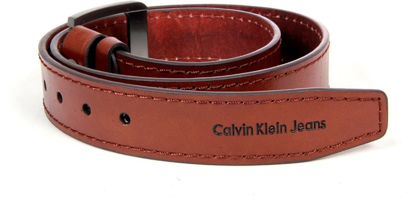 CALVIN KLEIN JEANS - Women's red genuine leather belt 