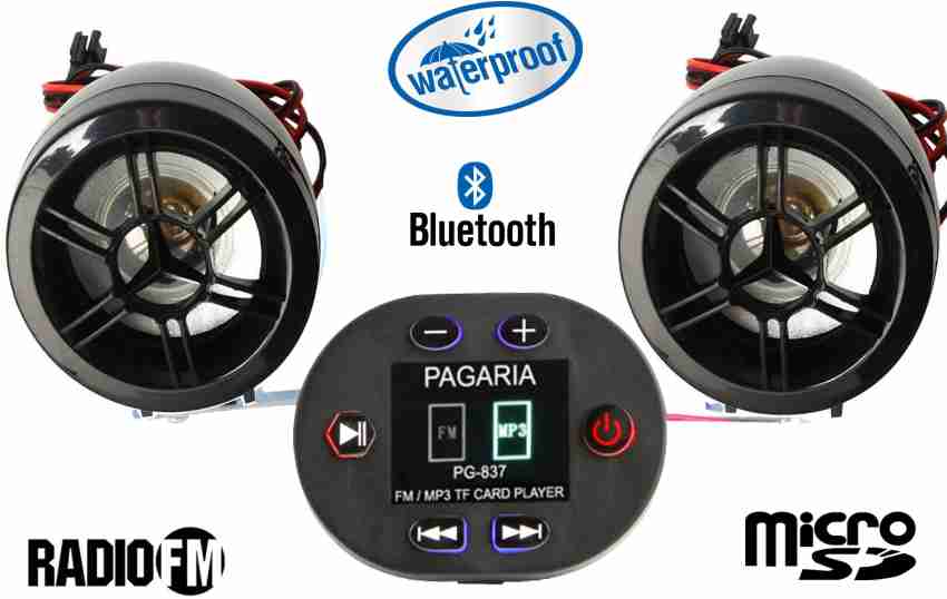 PAGARIA Bike Mp3 Player with Bluetooth FM Radio Bike Stereo