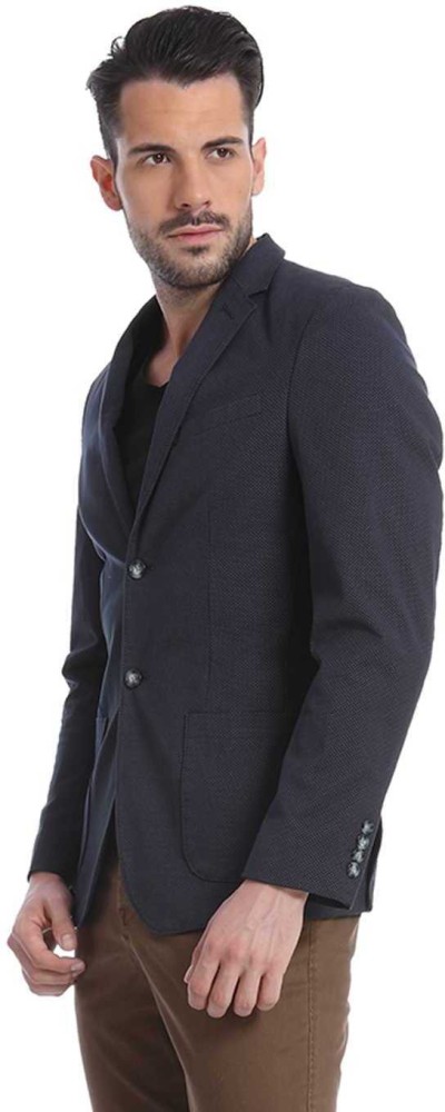 JACK & JONES Solid Single Breasted Casual Men Blazer - Buy Navy