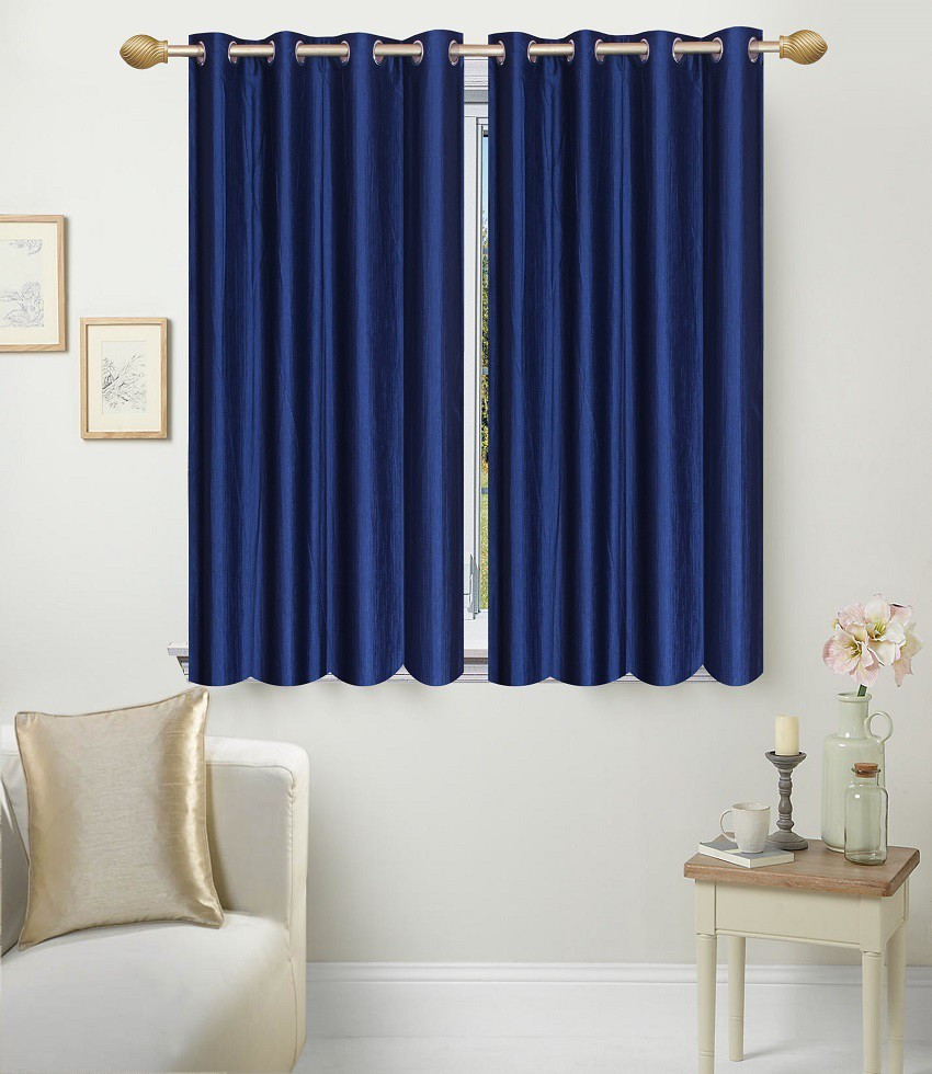 HomeTex HomeTex Royal Blue Cheap Window Curtain Curtain Fabric
