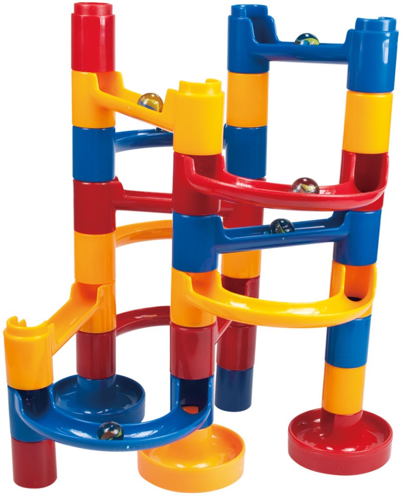 Wooden Marble Run Race Track - 81 Pieces