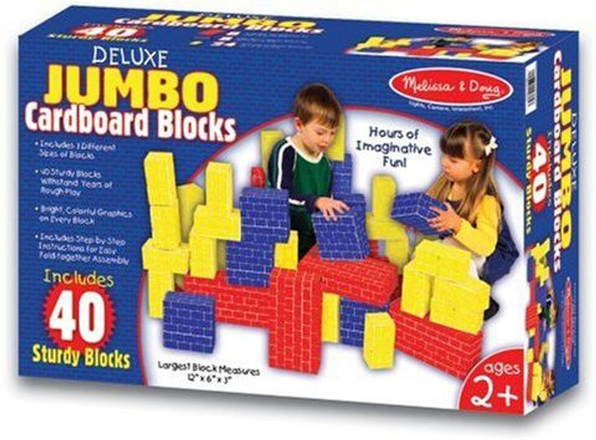 MELISSA DOUG Deluxe Jumbo Cardboard Blocks 40 pc Deluxe