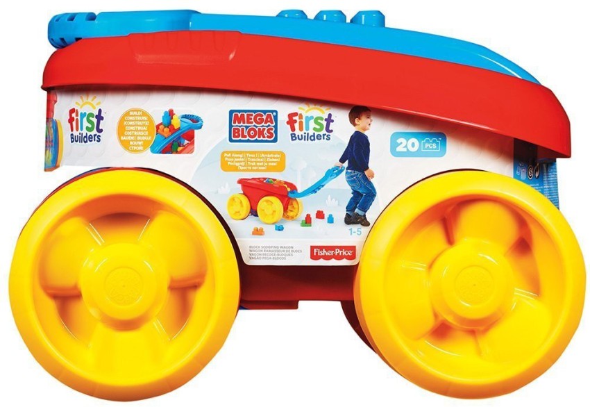 Mega bloks first 2025 builders block scooping wagon