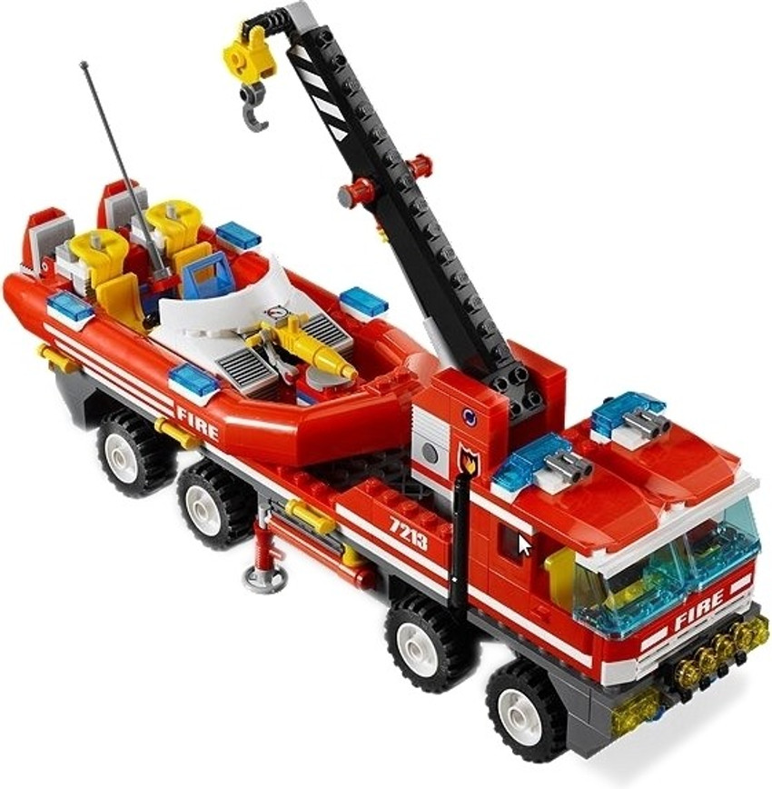 Lego fire truck with boat hot sale