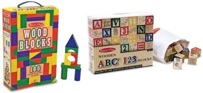 Melissa & doug 100 wood blocks set 2025