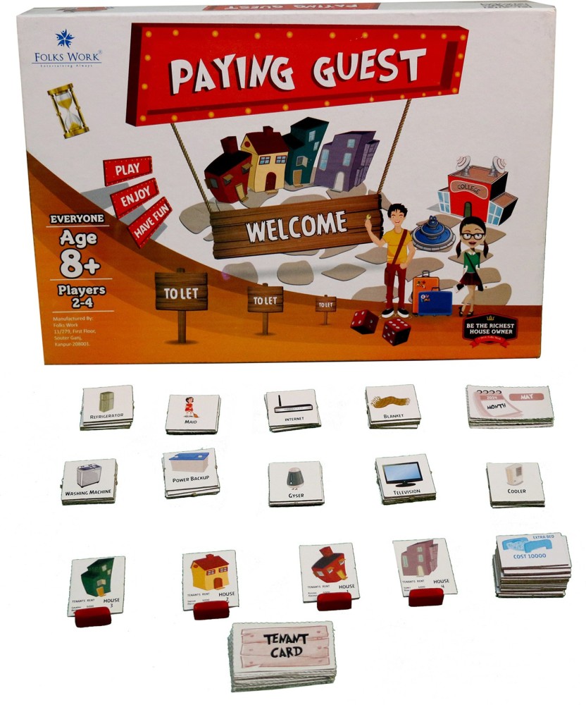 Folks Work Paying Guest Party & Fun Games Board Game - Paying Guest . Buy  Party Game toys in India. shop for Folks Work products in India. |  Flipkart.com